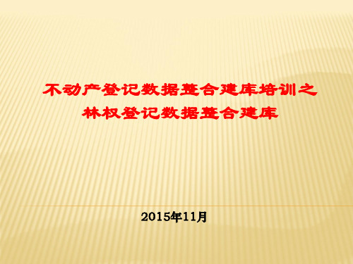 XX林业登记数据整合建库技术培训