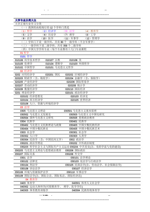 大学专业分类大全(优选.)   