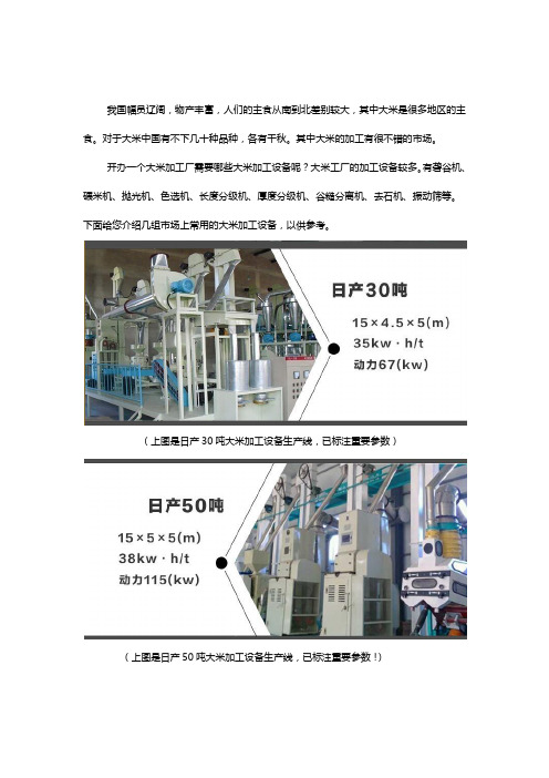 大米加工设备(大米厂设备)吨位划分