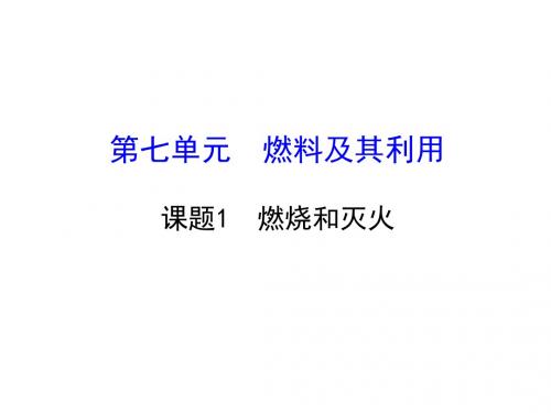 人教版九年级上册化学课件：7.1 燃烧和灭火(共27张PPT)