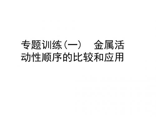 2019届人教版九年级化学下册课件：第8单元 专题训练(一) 金属活动性顺序的比较和应用 (共14张PPT)