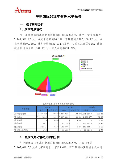 华电国际2018年管理水平报告-智泽华