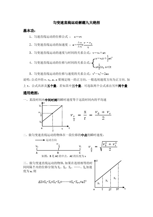 匀变速直线运动解题九大绝招