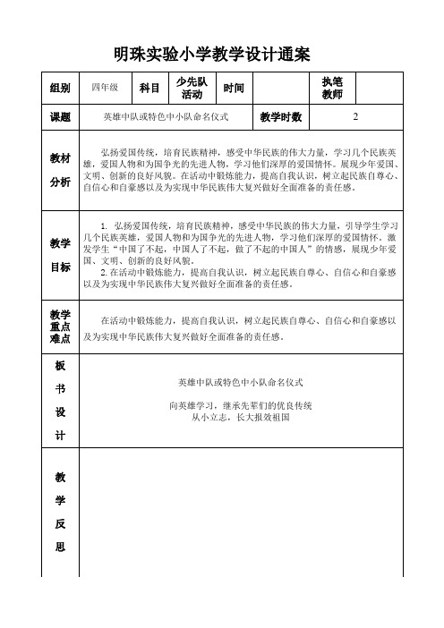 英雄中队或特色中小队命名仪式