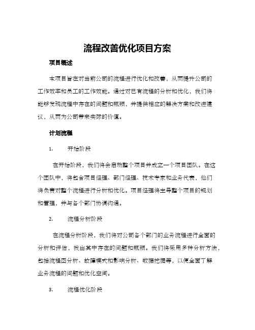 流程改善优化项目方案