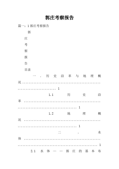 郭庄考察报告