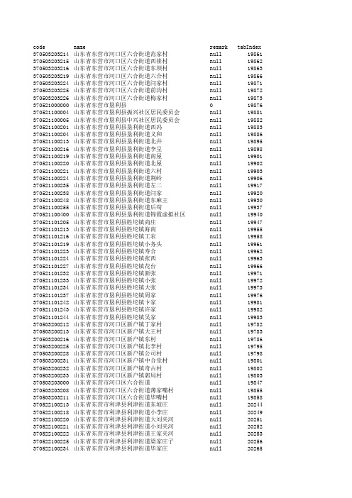 乡镇街道办代码