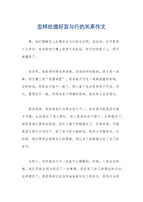 怎样处理好言与行的关系作文