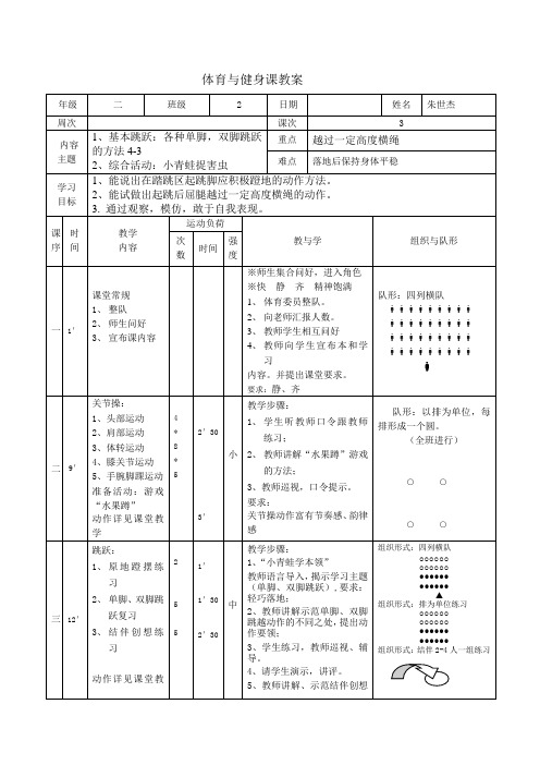 体育与健身课教案