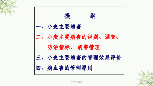 小麦主要病害及防治技术课件