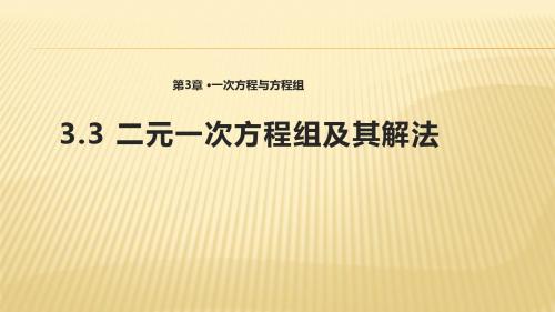 数学沪科七年级上册3.3 二元一次方程组及其解法【课件】 (共22张PPT)