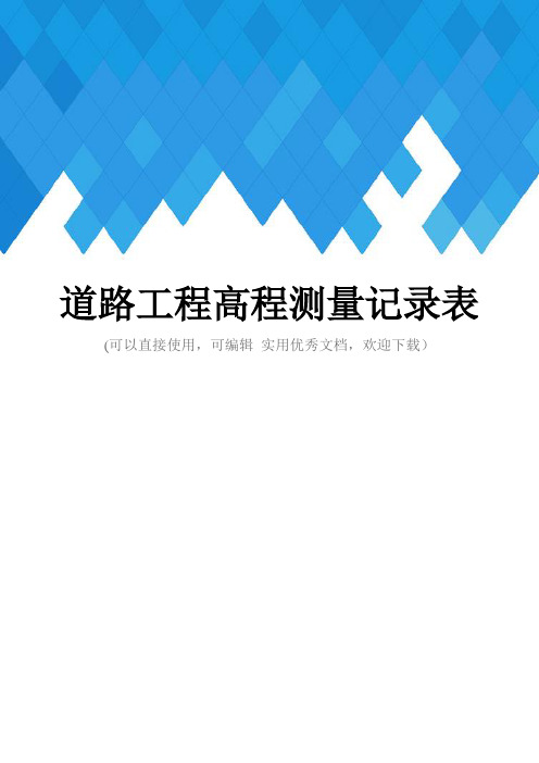 道路工程高程测量记录表完整