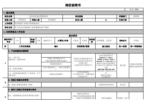 过程检验员岗位职责