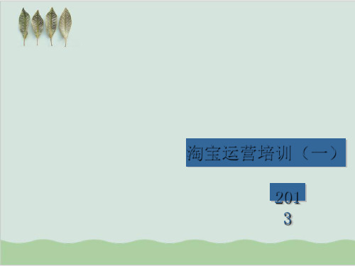 淘宝运营培训课件PPT课件(44页)