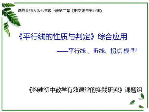 新北师大版七年级数学下册《二章 相交线与平行线 3 平行线的性质 平行线的性质综合应用》课件_11
