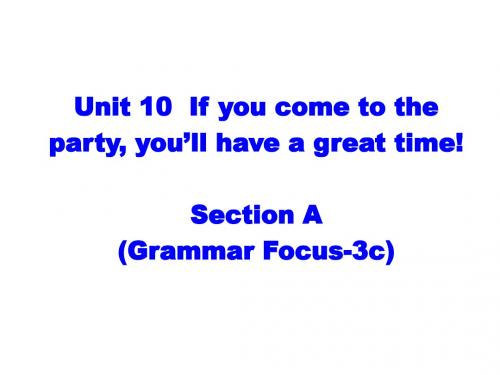八年级英语(人教)上册(课件):Unit 10 sectionA(gramm