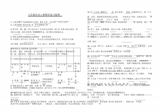 人教版七年级历史上学期知识点归纳--完美版