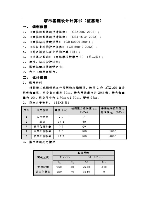 塔吊混凝土基础设计计算书