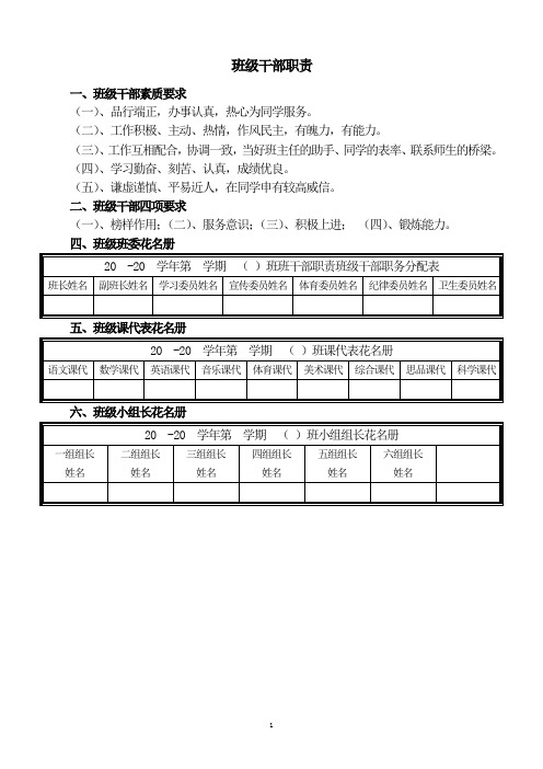 班级干部职务分配表[1]