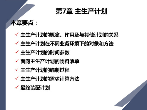 生产计划与控制第7章主生产计划