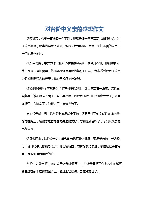 对台阶中父亲的感想作文