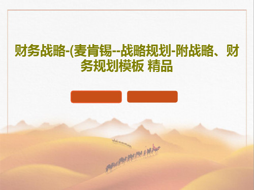 财务战略-(麦肯锡--战略规划-附战略、财务规划模板 精品共98页
