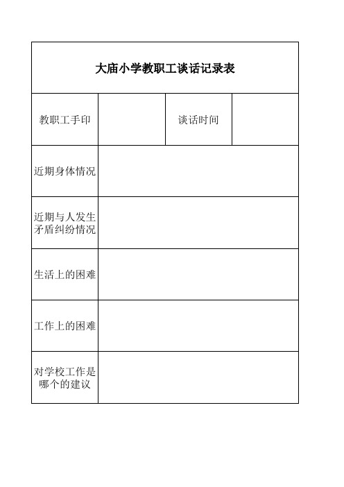 教师心理健康谈话记录表