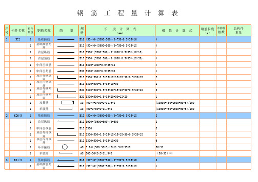 钢筋计算表