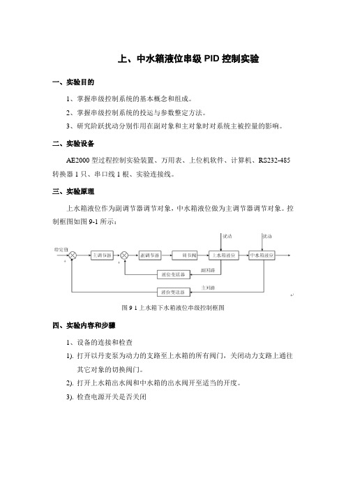 AE2000双容水箱液位串级PID控制实验(7~10号实验装置)