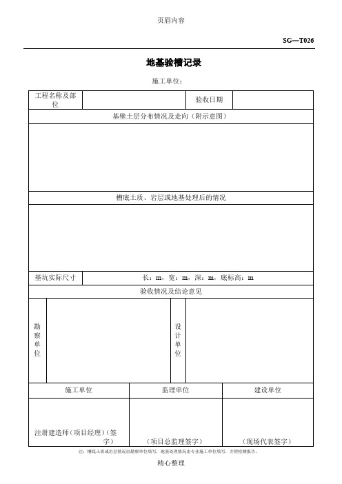 四川建龙SG-T026地基验槽记录