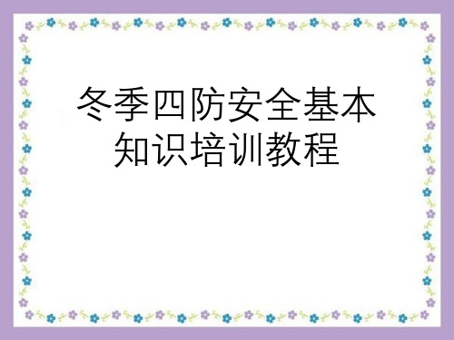 冬季四防安全基本知识培训教程