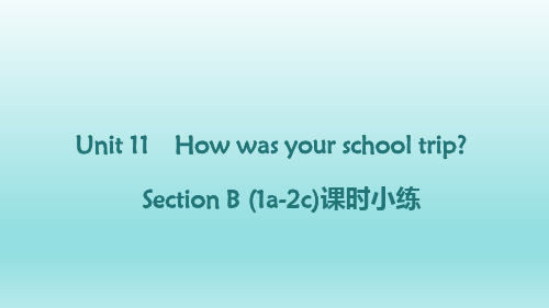 人教版七年级英语下册Unit11_SectionB_(1a-2c)课时小练