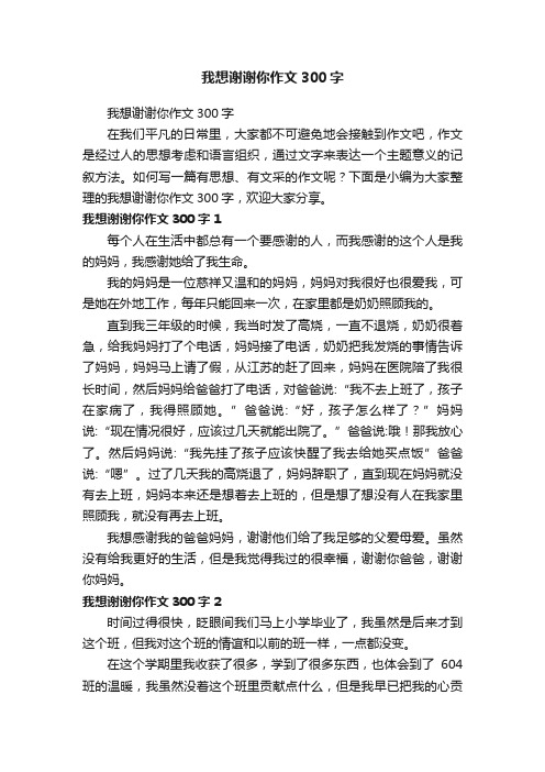 我想谢谢你作文300字