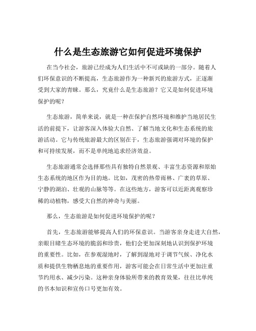 什么是生态旅游它如何促进环境保护