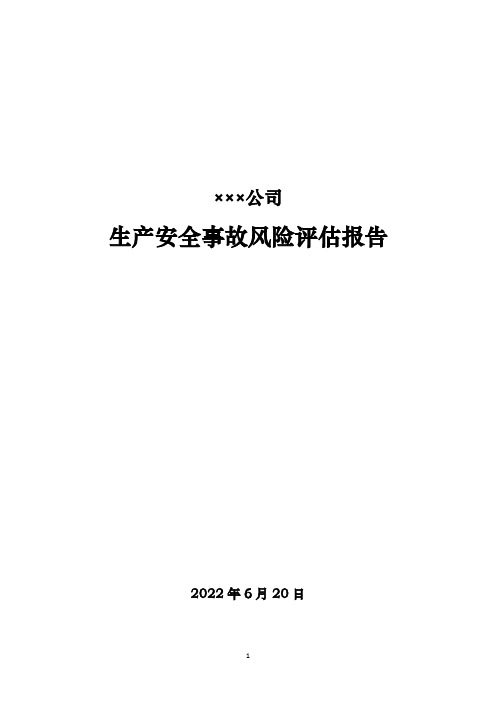 矿山、尾矿库生产安全事故风险评估报告(正本)