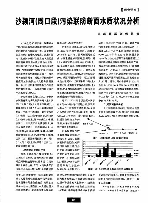 沙颍河(周口段)污染联防断面水质状况分析