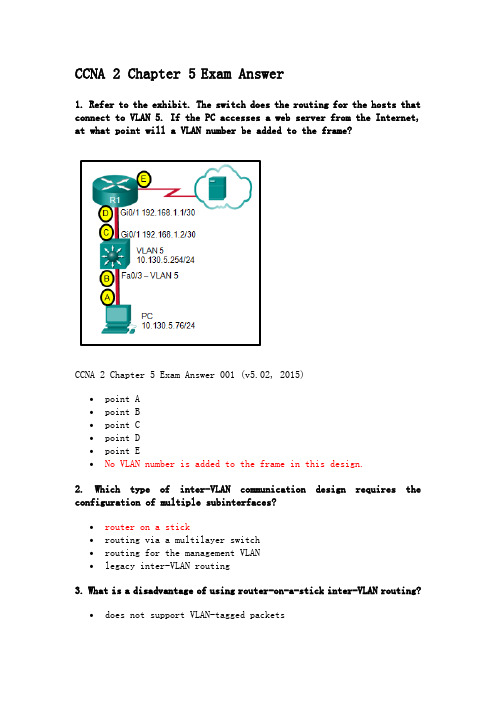 CCNA 2 Chapter 5 Exam Answer