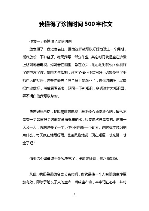 我懂得了珍惜时间500字作文