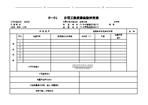 工程质量检验评定表16张