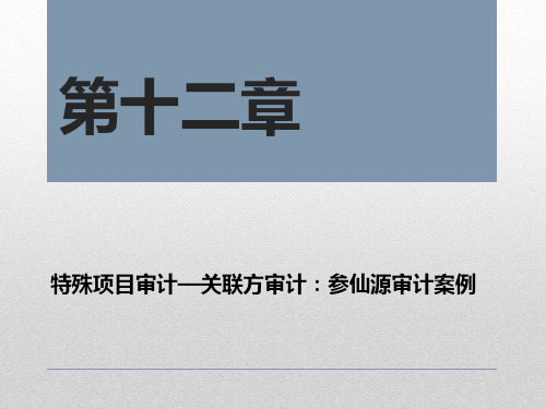 12第十二章 特殊项目审计--关联方审计：参仙源审计案例[9页]