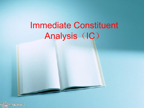 我们的作业Immediate Constituent Analysis