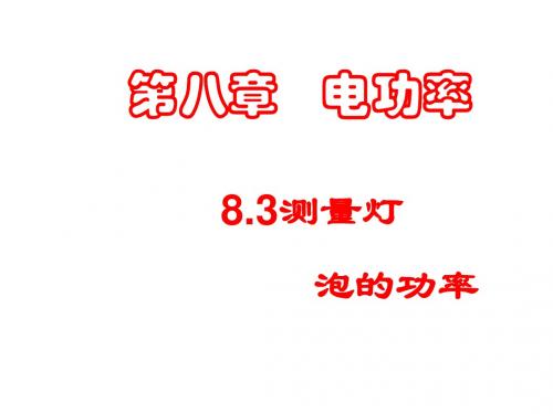 八年级物理测量小灯泡的功率(新编2019)