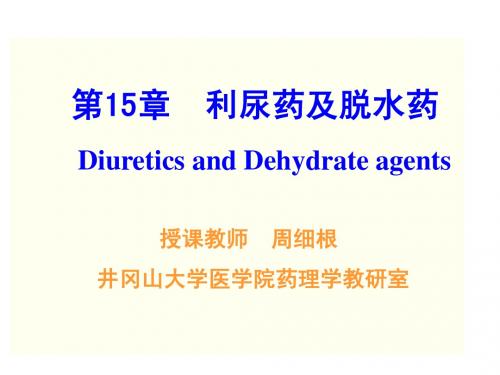 第15章 利尿药和脱水药