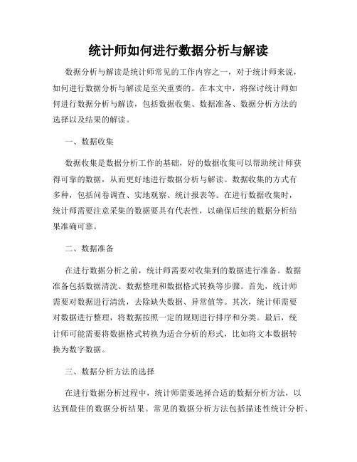 统计师如何进行数据分析与解读