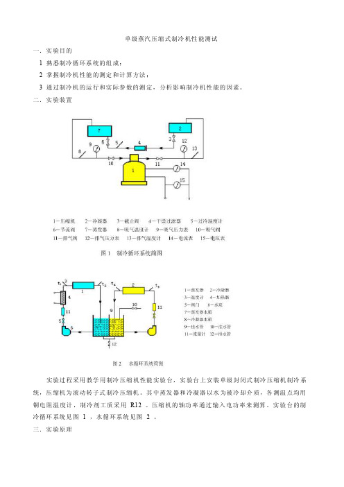 单级蒸汽压缩式制冷机性能测试