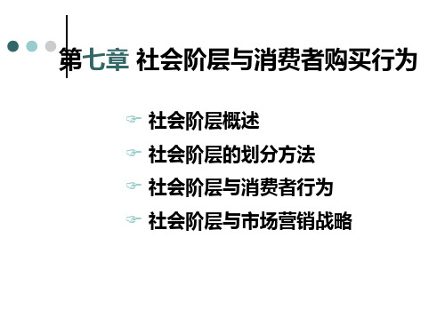 第七章社会阶层与消费者行为