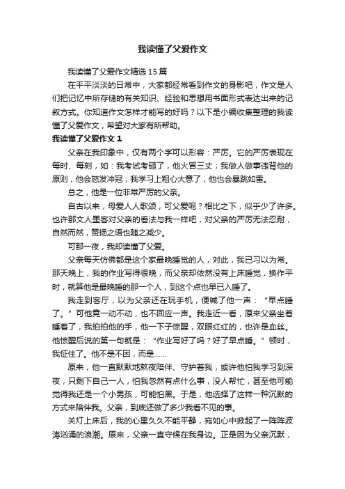 我读懂了父爱作文