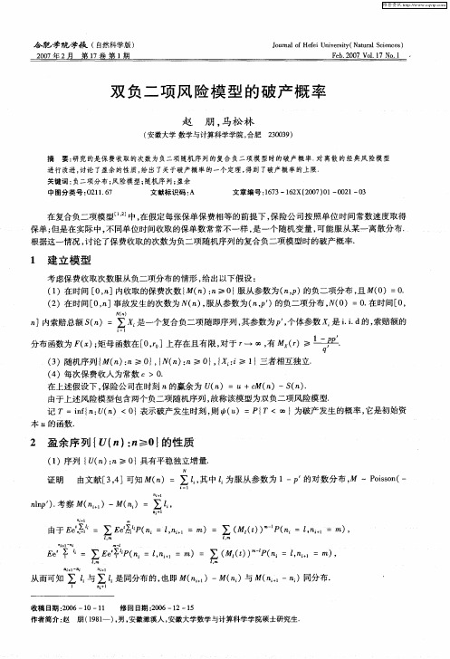 双负二项风险模型的破产概率