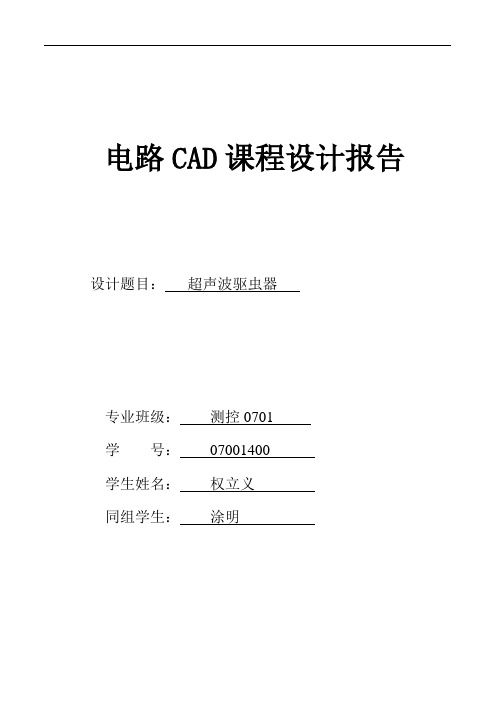 电路CAD课程设计报告模板