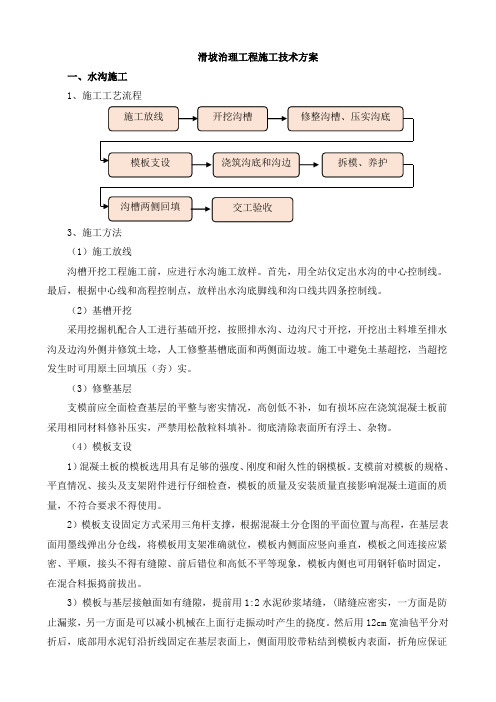 滑坡治理工程施工技术方案